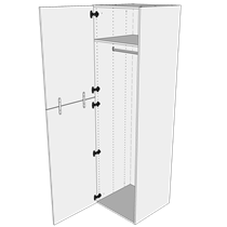 Multi-Living Ekstra højt bøjleskab  i Wien H: 214,4 cm D: 60,0 cm - 2-delt låge inklusiv 1 hylde samt 1 oval bøjlestang - Bredde: 100 cm