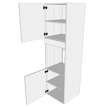 Multi-Living Køkken ekstra højt indbygningsskab til køl  i Wien H: 214,4 cm D: 60,0 cm - 2 låger inklusiv 2 flytbar hylder - Bredde: 60 cm