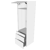Multi-Living Køkken ekstra højt indbygningsskab til ovn  i Wien H: 214,4 cm D: 60,0 cm - 1 låge & 3 skuffer fuldudtræk/softluk - Bredde: 60 cm