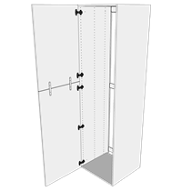 Multi-Living Køkken ekstra højt indbygningsskab til køl  i Wien H: 214,4 cm D: 60,0 cm - 2 låger & blændlåger - Bredde: 60 cm