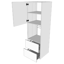 Multi-Living Køkken indbygningsskab i Wien til ovn H: 195,2 cm D: 60,0 cm - 2 skuffer fuldudtræk/softluk - Bredde: 60 cm
