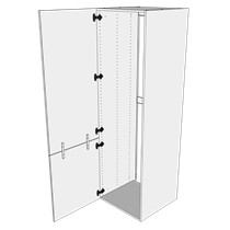 Multi-Living Køkken indbygningsskab i Wien til køl H: 195,2 cm D: 60,0 cm - 2 låger med samling - Bredde: 60 cm