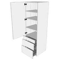 Multi-Living Køkken garderobeskab i Wien H: 195,2 cm D: 60,0 cm - 1 låge og 3 skuffer fuldudtræk/softclose - Bredde: 40 cm