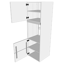Multi-Living Køkken indbygningsskab i Wien til ovn H: 195,2 cm D: 60,0 cm - 2 låger & skuffe look - Bredde: 60 cm