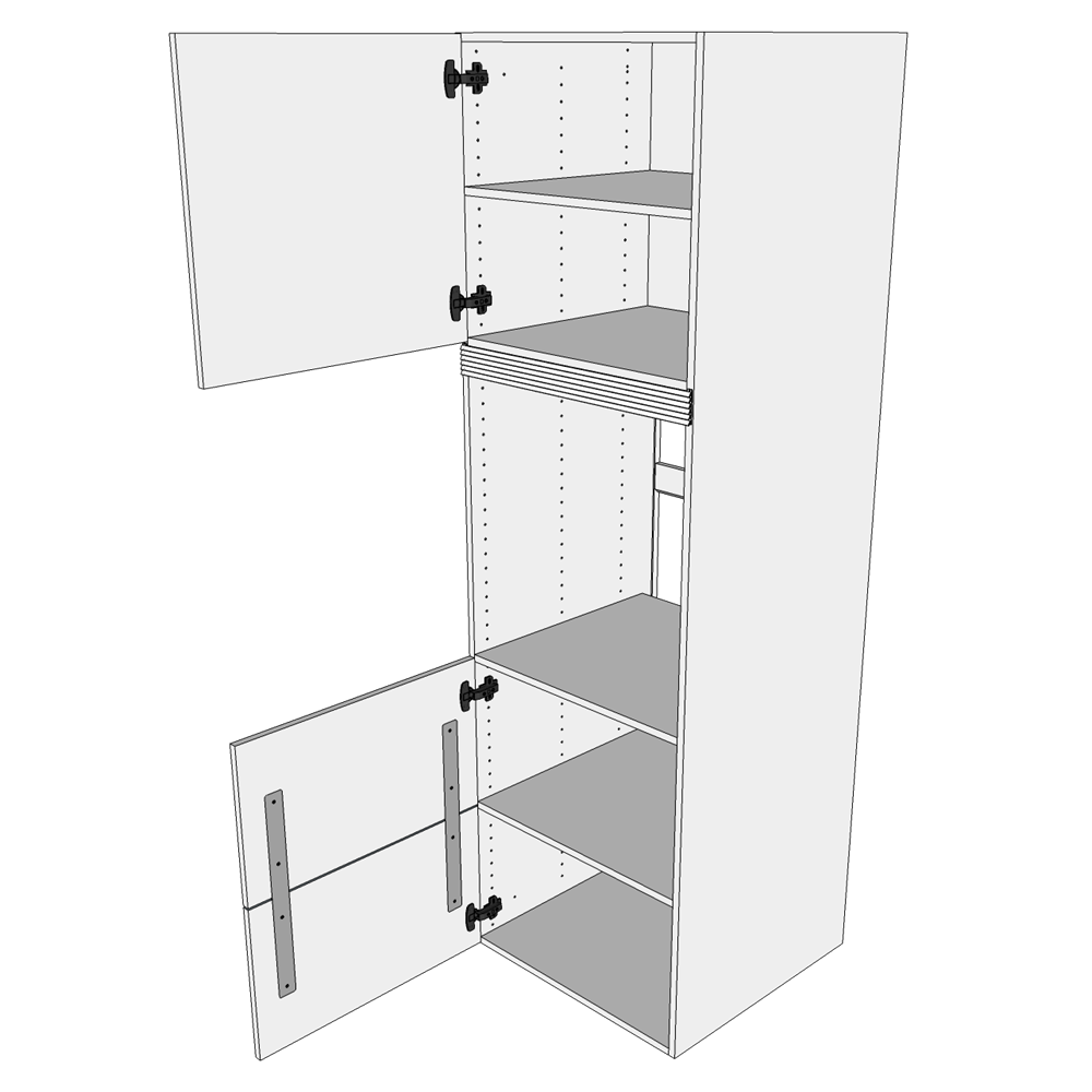 Billede af Multi-Living Køkken indbygningsskab i Wien til ovn H: 195,2 cm D: 60,0 cm - 2 låger & skuffe look - Bredde: 60 cm