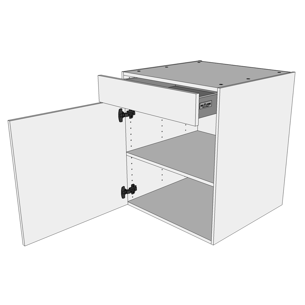 Multi-Living Køkken hyldeskab i Wien H: 70,4 cm D: 60,0 cm - 1 låge & skuffe deludtræk/softluk - Bredde: 40 cm