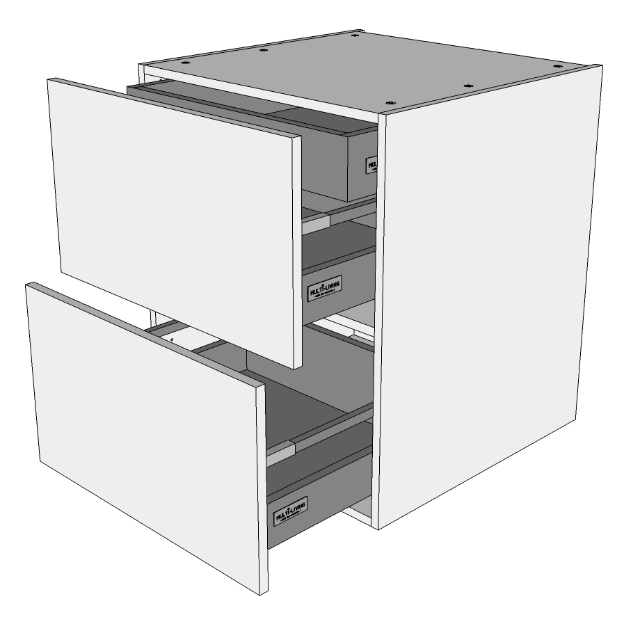 Multi-Living Køkken skuffeskab i Wien H: 70,4 cm D: 60,0 cm - 2 skuffer + indvendig bakke - Bredde: 40 cm