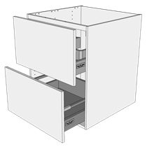 Multi-Living Køkken vaskeskab i Wien H: 70,4 cm D: 60,0 cm - 2 skuffer fuldudtræk/softluk - Bredde: 60 cm